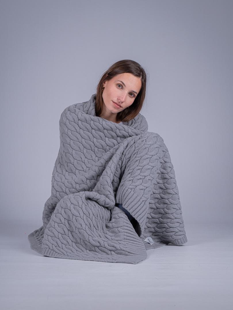 Pie de Cama Mohair / Gris Medio